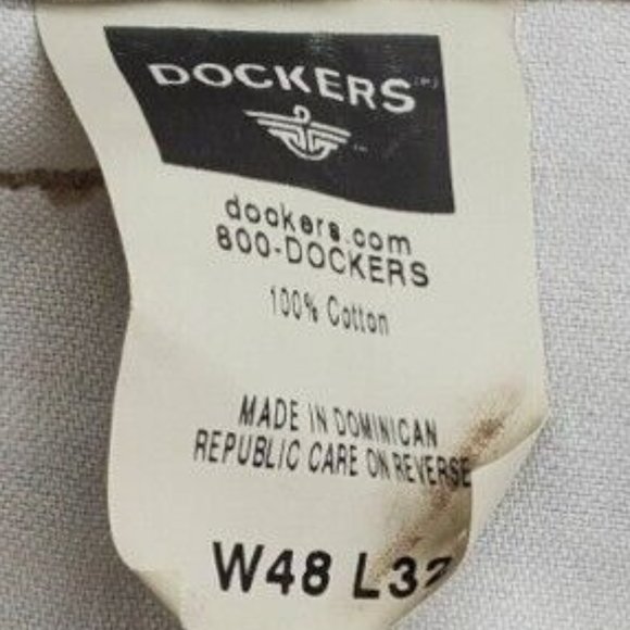 DOCKERS Men's Pants Pleated Straight Leg Slash Pockets Brown Size 48/32 - Picture 4 of 6